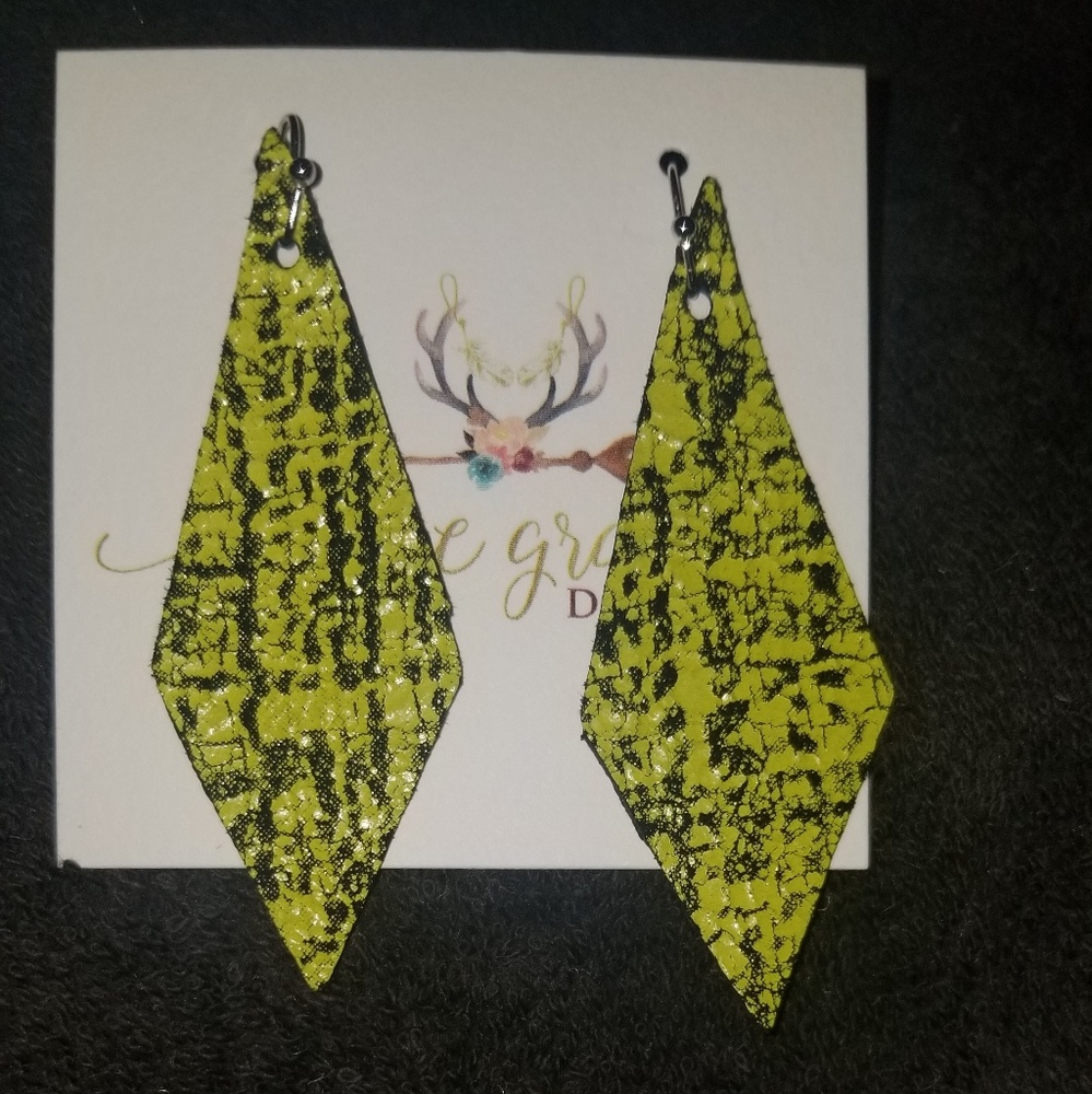 Genuine Leather Earrings - handmade (not by me)